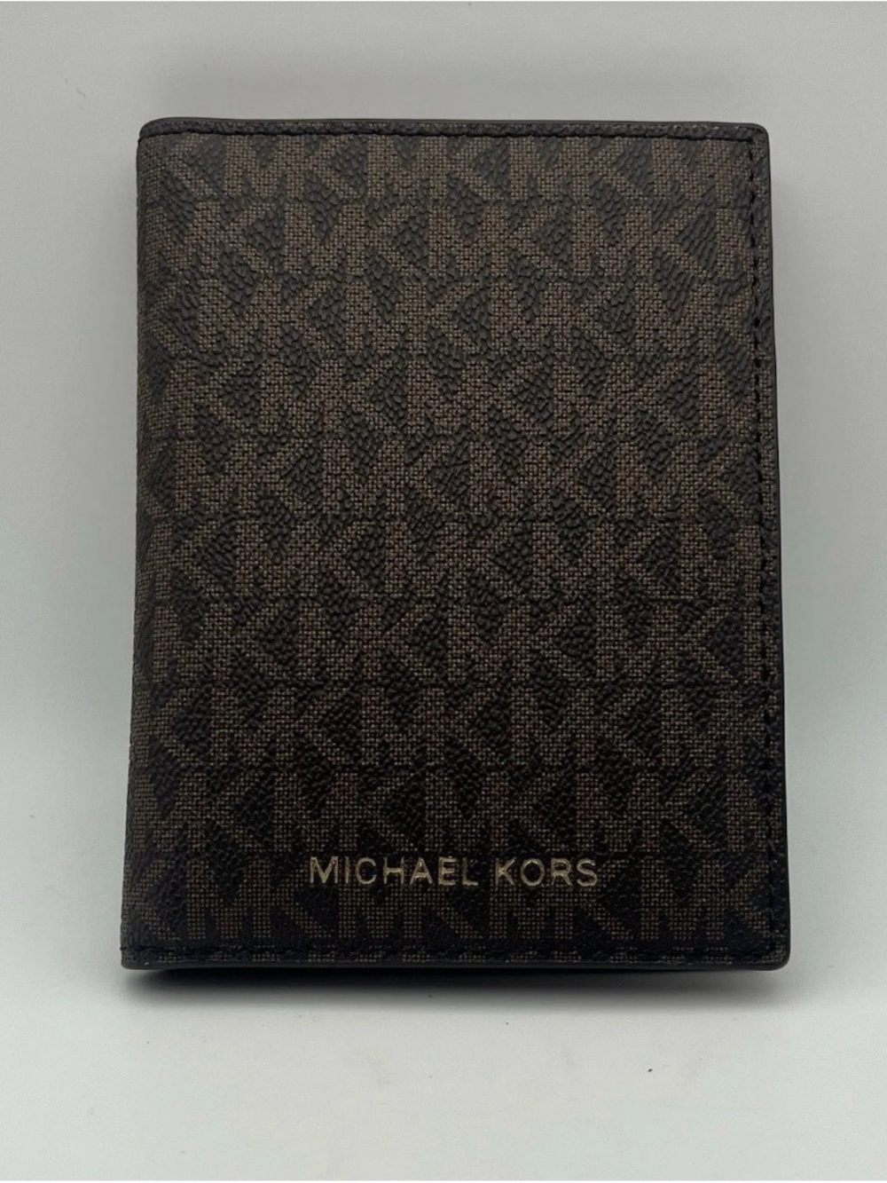 Michael Kors Brown MK Logo Passport & Card Holder